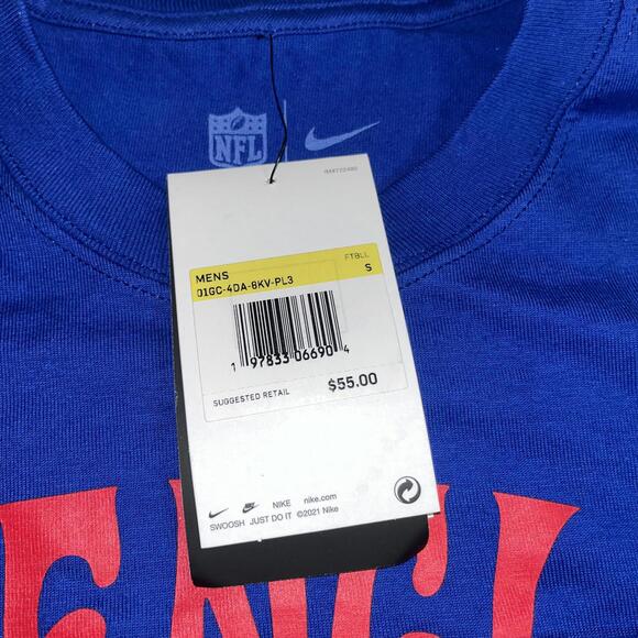 NWT Nike NFL New England Patriots Mens Small Blue Embroidered Nike Pocket Tshirt - Picture 3 of 8